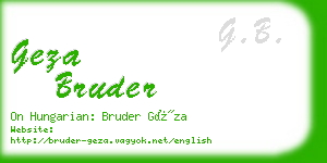 geza bruder business card